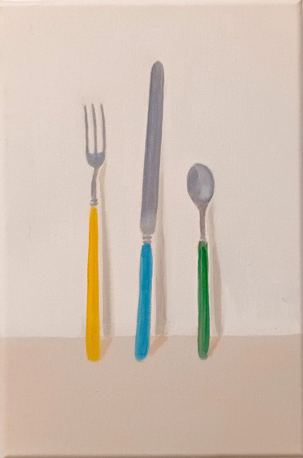 Knife, fork and spoon (colours)