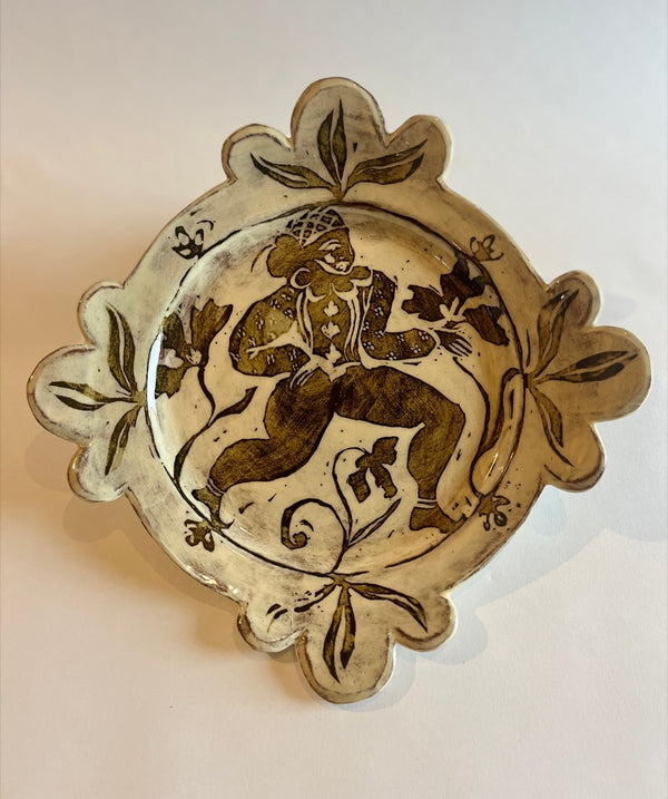 'Nearby is the country they call life' small trefoil plate