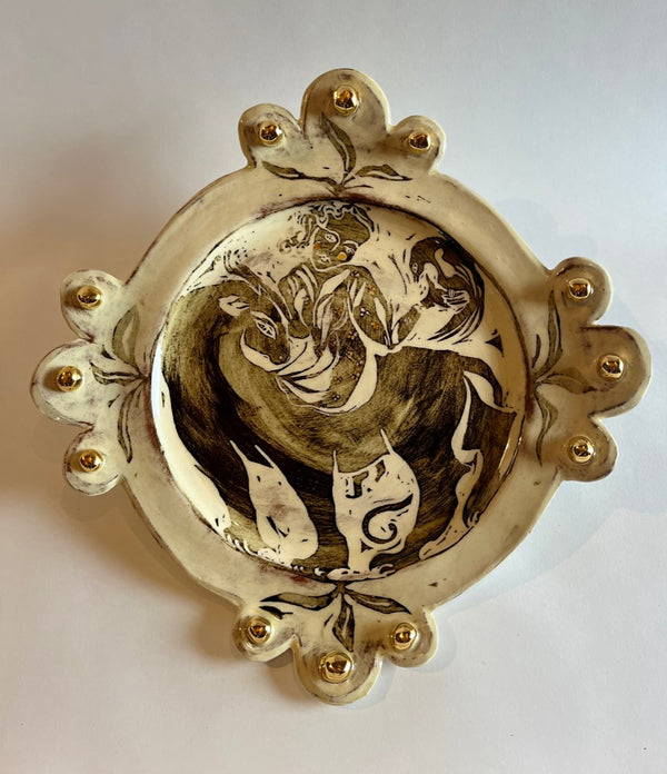'No feeling is final' trefoil plate