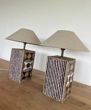 Load image into Gallery viewer, Pair of Stripe Lamps