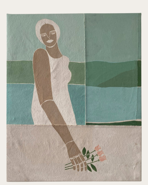 Summer portrait with roses