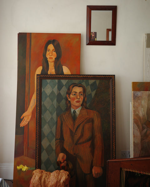Lily Rose Fine studio art display layout, linking to the House and Gardens press feature article about emerging artists.