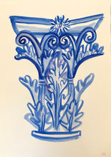 Load image into Gallery viewer, Corinthian Column In Blue | Frances Costelloe | Original Artwork | Partnership Editions
