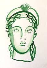 Load image into Gallery viewer, Girl With The Shell Crown In Green | Frances Costelloe | Original Artwork | Partnership Editions