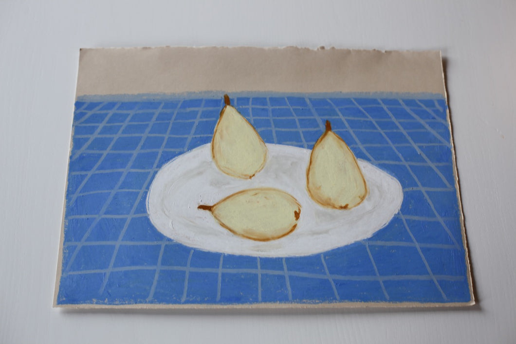 Three Pears on a Plate