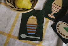 Load image into Gallery viewer, Egg Cup, blue and brown striped with spoon