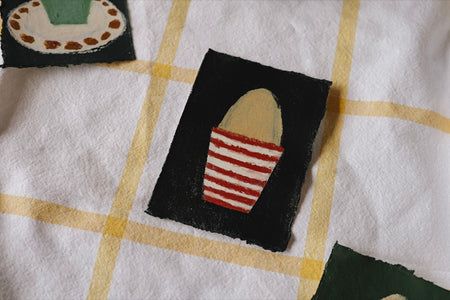 Egg Cup, red and white striped