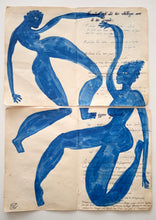 Load image into Gallery viewer, Two blue dancers on Greek journal BIS (Framed)