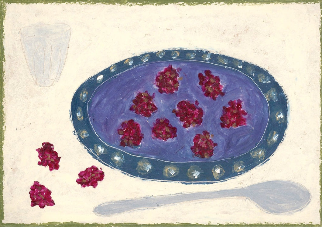 Blackberries on Blue Plate