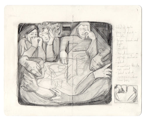 After dinner, Sketchbook study