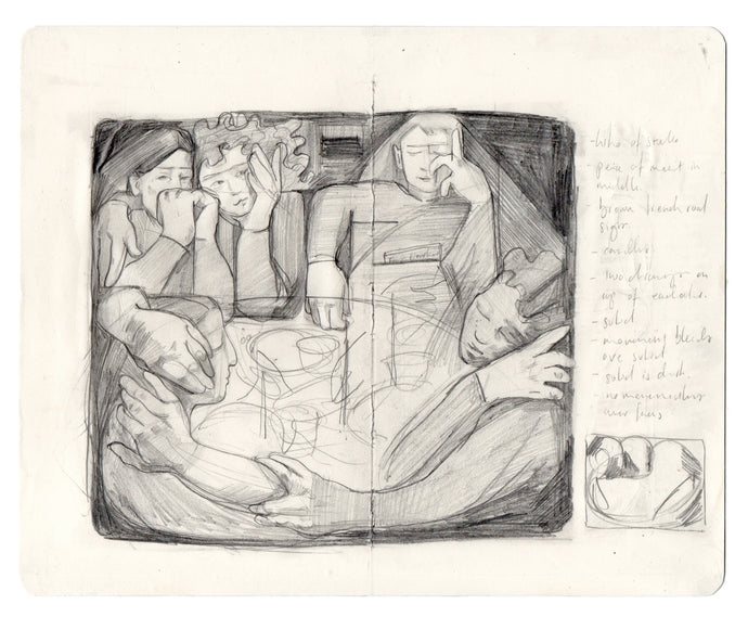 After dinner, Sketchbook study