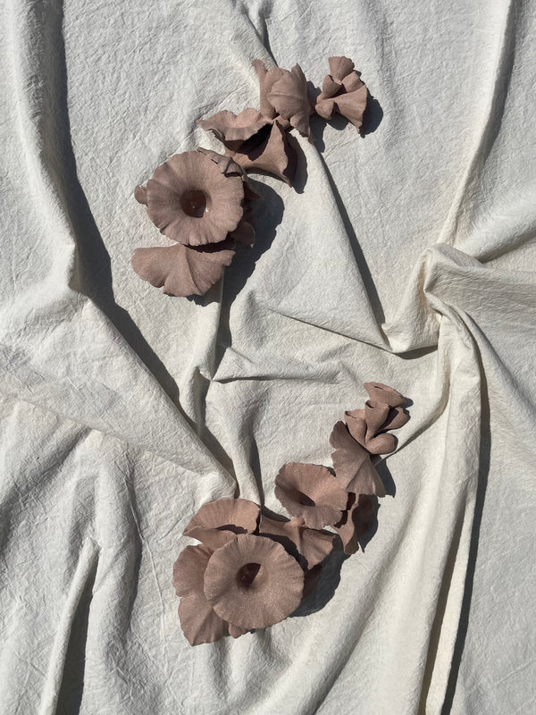 Alcea in dusky pink (A pair of horizontal candlesticks)