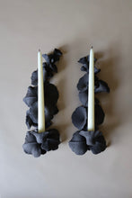 Load image into Gallery viewer, Black Hollyhock sconces (candle holders)