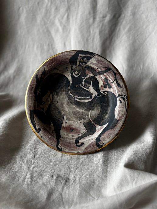 Blue Lady on horseback