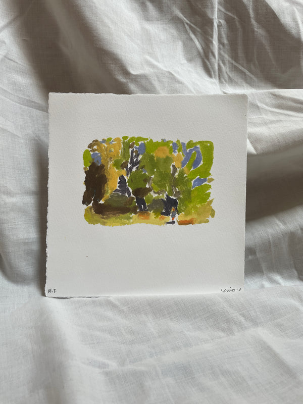 Boy by the woods
