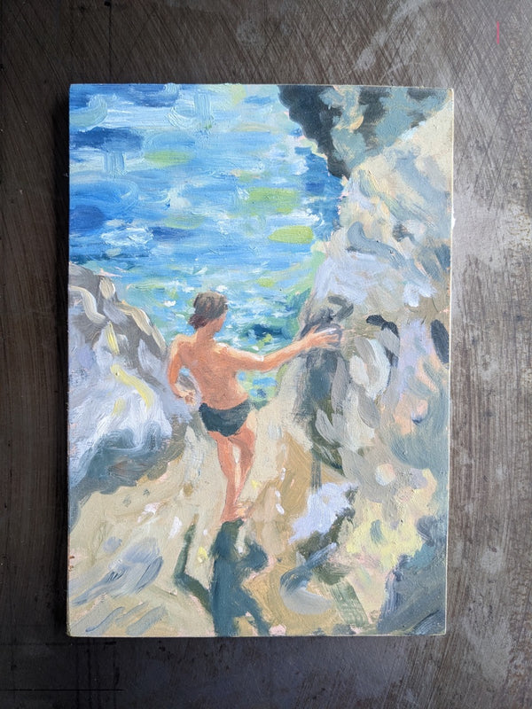 Climbing down to the sea