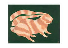 Load image into Gallery viewer, Pinkish Rabbit on Green Print