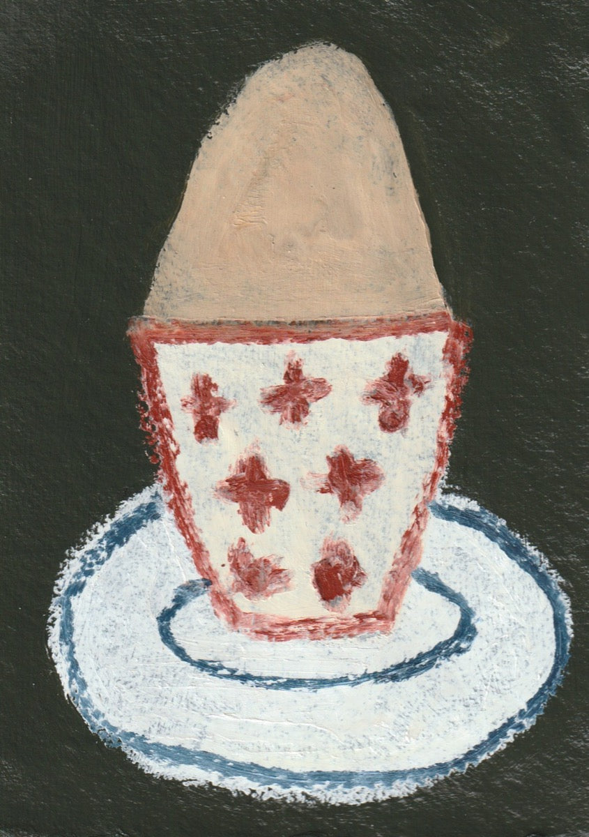 Egg Cup with red crosses
