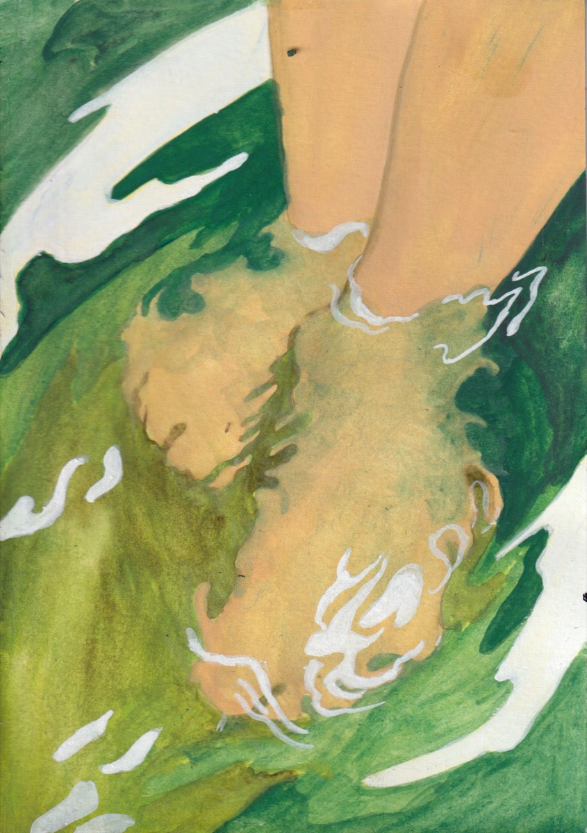 Feet Standing in Green Water