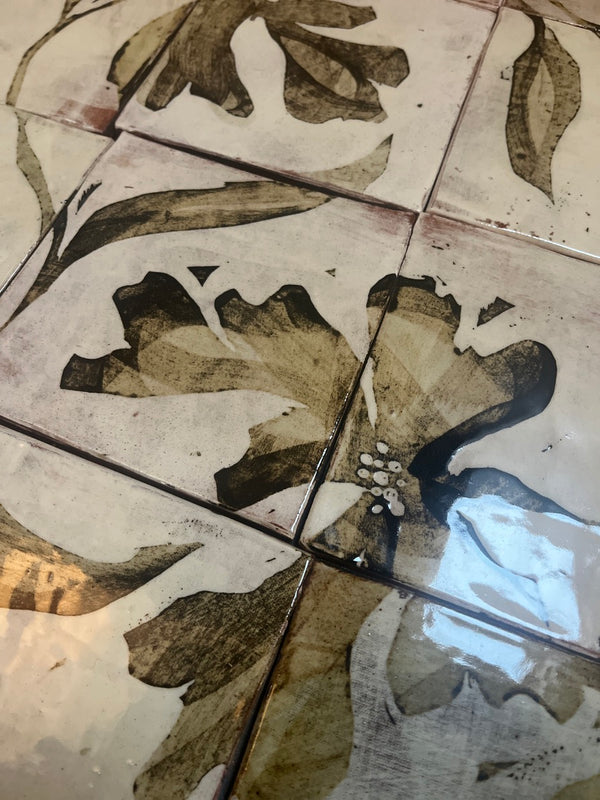 'Flower shadow' tile mural panel