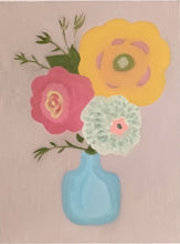 Load image into Gallery viewer, Flowers in a blue vase