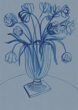 Load image into Gallery viewer, Tulips on Blue Print