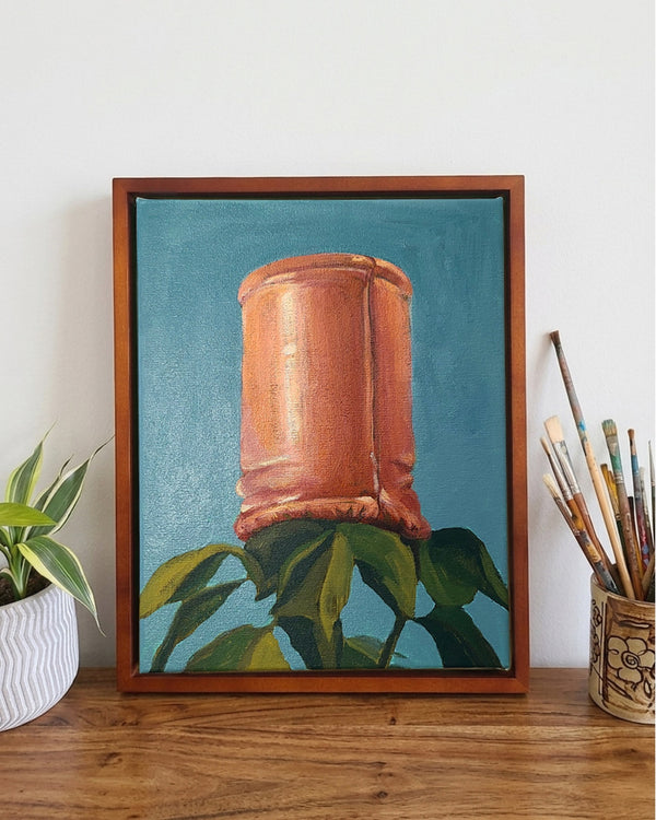 Garden of Forms - Coral Form Above Leaves (Framed)