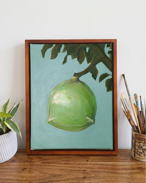 Garden of Forms - Green Form on a Branch (Framed)