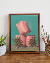Load image into Gallery viewer, Garden of Forms - Leaning Pink Blocks (Framed)