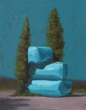 Load image into Gallery viewer, Garden of Forms - Stacked Blue Columns (Framed)