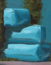 Load image into Gallery viewer, Garden of Forms - Stacked Blue Columns (Framed)