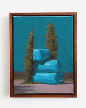 Load image into Gallery viewer, Garden of Forms - Stacked Blue Columns (Framed)