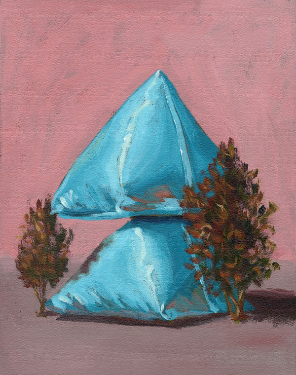 Garden of Forms - Stacked Blue Pyramids (Framed)