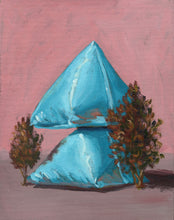 Load image into Gallery viewer, Garden of Forms - Stacked Blue Pyramids (Framed)