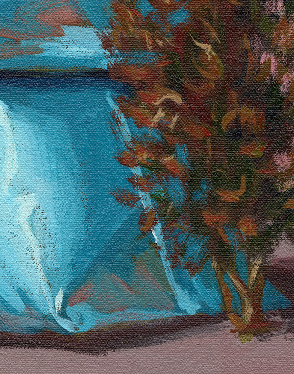 Garden of Forms - Stacked Blue Pyramids (Framed)