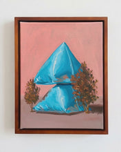 Load image into Gallery viewer, Garden of Forms - Stacked Blue Pyramids (Framed)