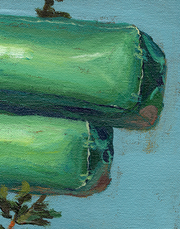 Garden of Forms - Stacked Green Columns (Framed)