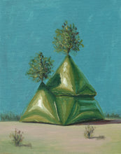 Load image into Gallery viewer, Garden of Forms - Stacked Green Pyramids (Framed)