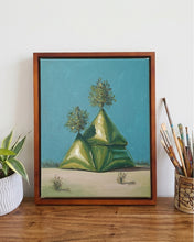 Load image into Gallery viewer, Garden of Forms - Stacked Green Pyramids (Framed)
