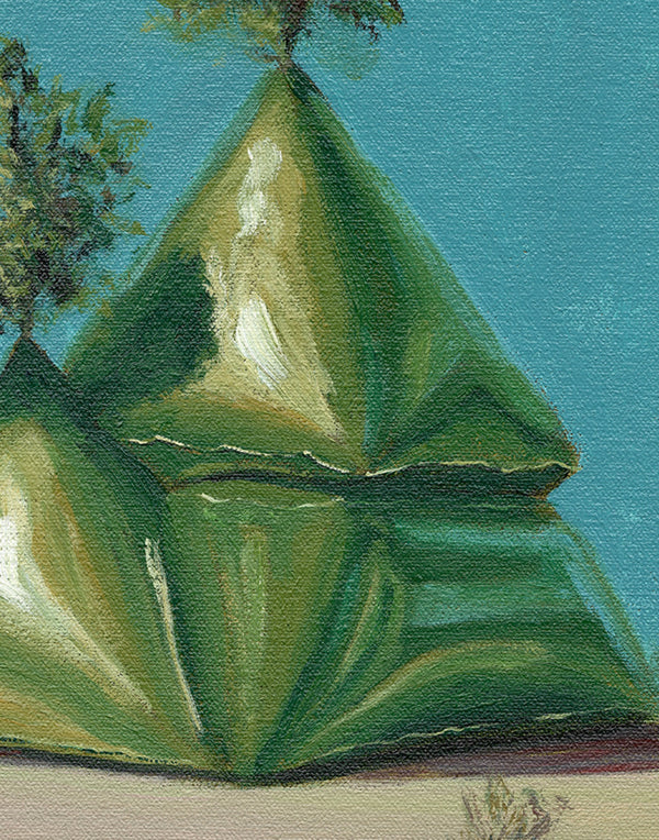 Garden of Forms - Stacked Green Pyramids (Framed)