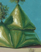 Load image into Gallery viewer, Garden of Forms - Stacked Green Pyramids (Framed)