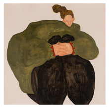 Load image into Gallery viewer, Girl in Green and Black, Hands Clasped