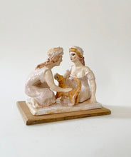 Load image into Gallery viewer, Two Vestals Stroking a Cat Candlestick