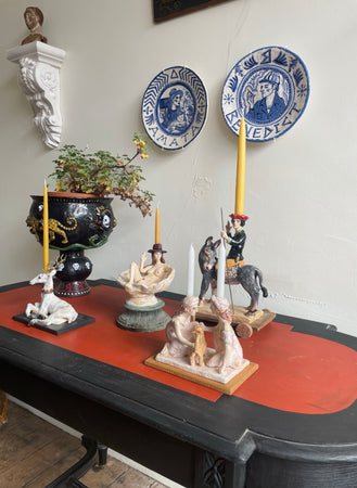 Smoking Venus Candlestick and Ash Tray