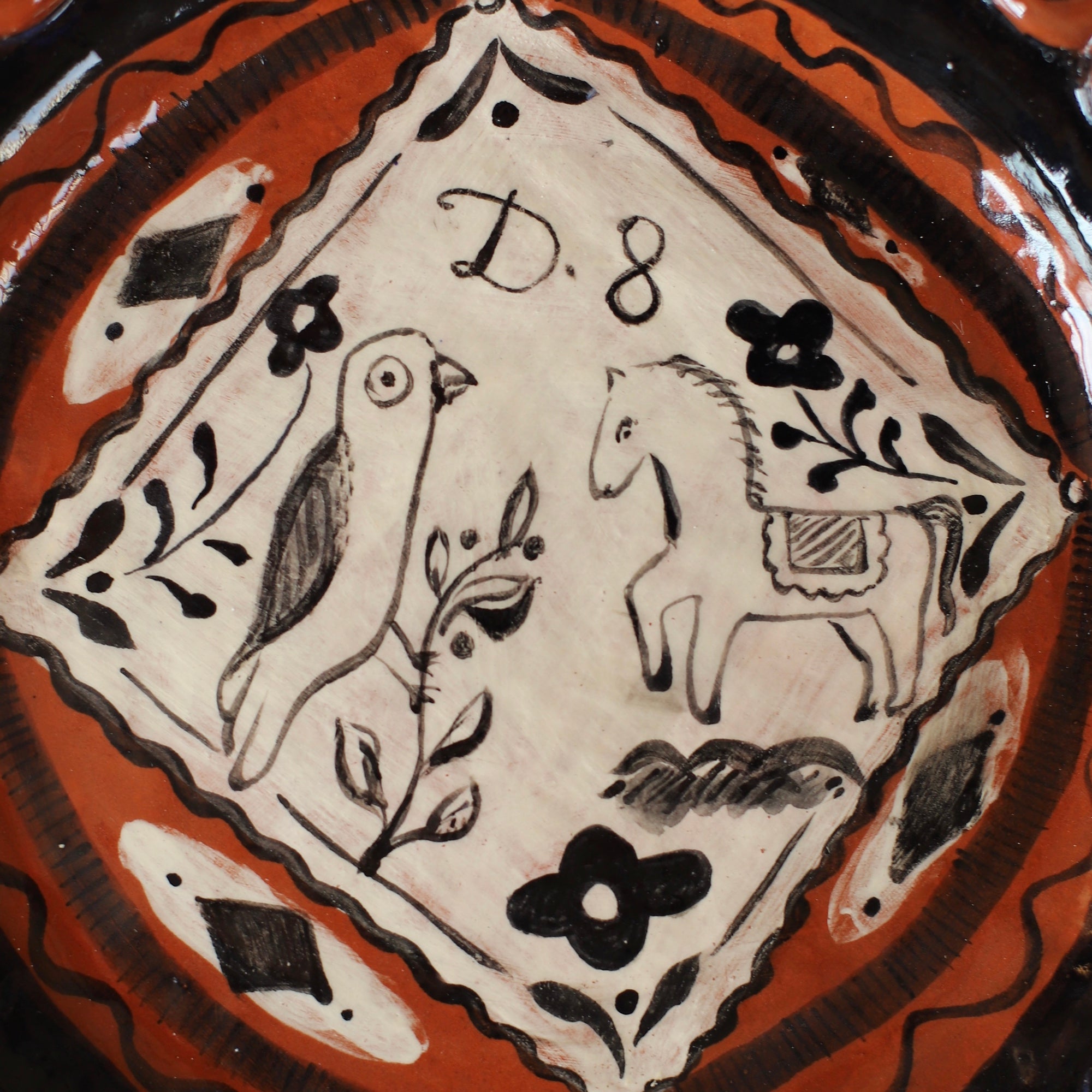 Horse and Parrot D 8 (Plate)