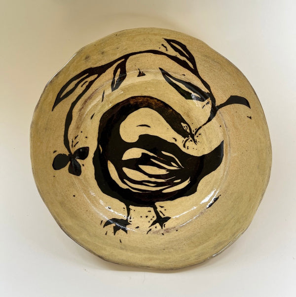 Swan dish with clover