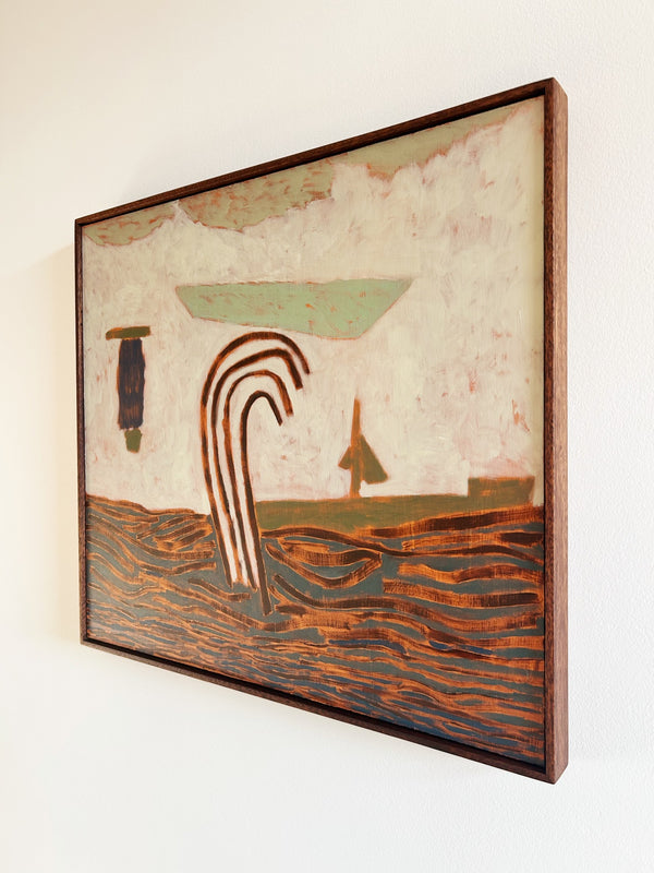 The Boat That Got Swept by The Wave (Framed)