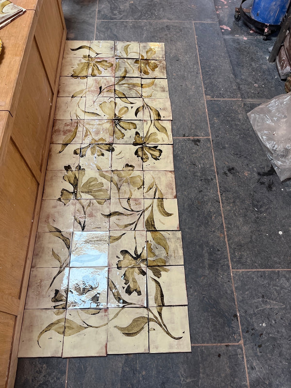 'Flower shadow' tile mural panel