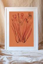 Load image into Gallery viewer, Irises on Rust Print