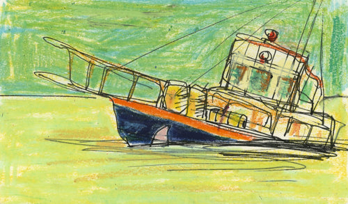 Sinking Fishing Boat (Framed)